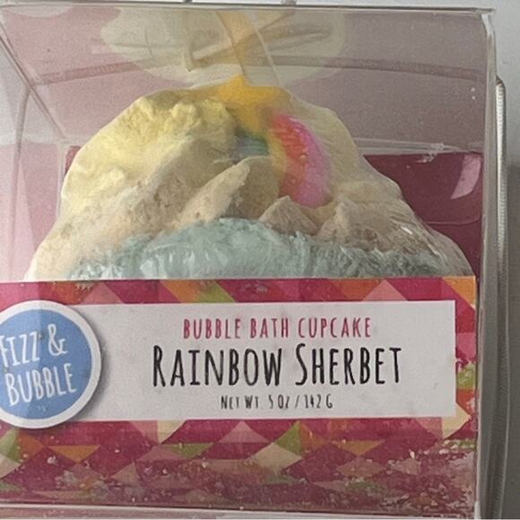 Bath Fizzy Rainbow Bubble Sherbet Cupcake Bath Time Accessories New in Box - Picture 7 of 8